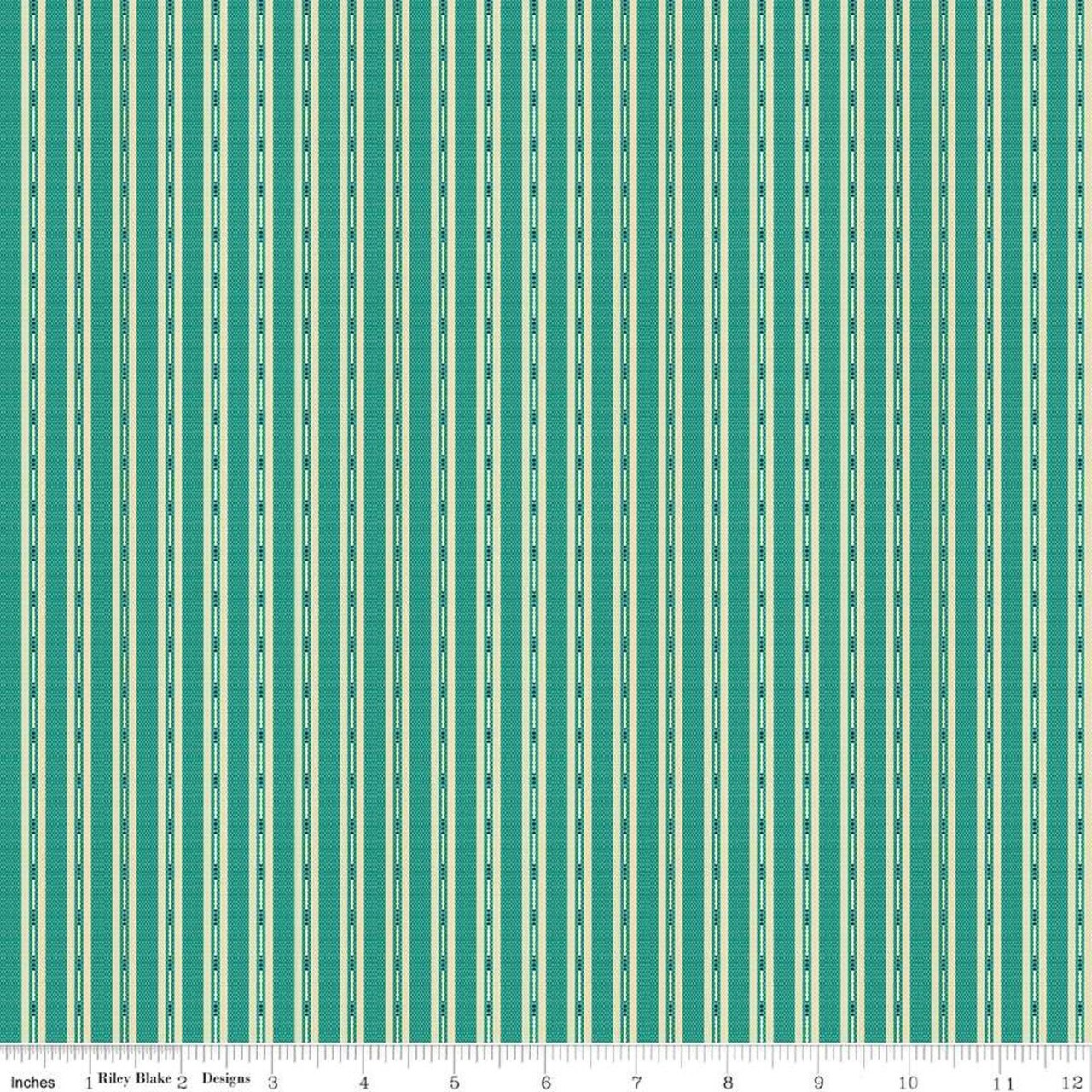 Fabric Riley Blake Ticking Teal Stitcher's Flannel by the Quarter Yard F15552-TEAL